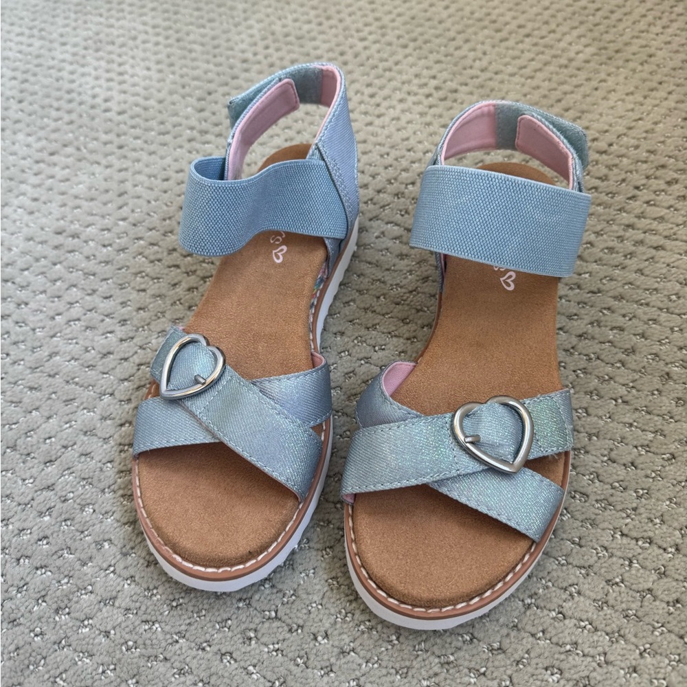 Skechers Blue Kids Sandals with heart